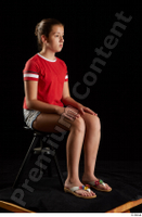  Ruby  1 dressed flip flop jeans shorts red t shirt sitting whole body 0006.jpg